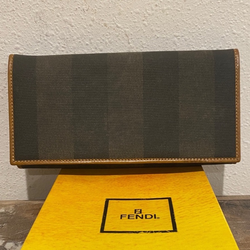 FENDI Vintage Penguin Canvas Monogram Long Wallet EUC - Picture 1 of 14